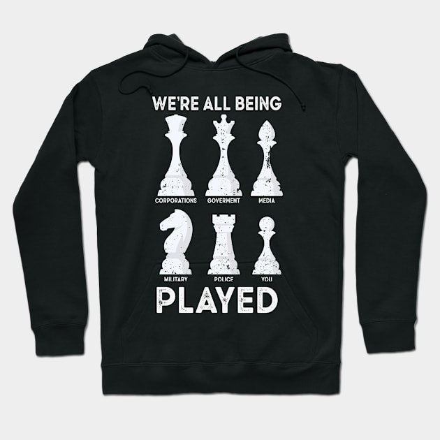 Chess Game Funny Conspiracy Theorist Conspiracies Hoodie by Tom´s TeeStore